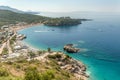 View of the beutiful sand beach Jale in southern Albania Royalty Free Stock Photo