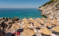 View of the beautiful sand beach Jale in southern Albania Royalty Free Stock Photo