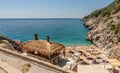 View of the beutiful sand beach Jale in southern Albania