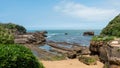 View of Biarritz beach by the Atlantic ocean, France Royalty Free Stock Photo