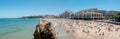 View of Biarritz beach by the Atlantic ocean, France Royalty Free Stock Photo