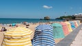 View of Biarritz beach by the Atlantic ocean, France Royalty Free Stock Photo
