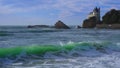 View of biarritz beach by the atlantic ocean Royalty Free Stock Photo