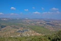 View from biblical Mount Tabor to the valley, villages and mountains. On Mount Tabor, the Transfiguration of the Lord took Royalty Free Stock Photo