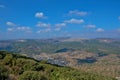 View from biblical Mount Tabor to the valley, villages and mountains. On Mount Tabor, the Transfiguration of the Lord took Royalty Free Stock Photo