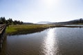 View Of Big Bear Lake Southern California WetLands And Road Royalty Free Stock Photo