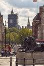 Big Ben and Whitehall from Trafalgar Square, London Royalty Free Stock Photo
