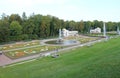 View of the Big Bowl fountain. Peterhof. St. Petersburg.