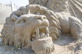 The sand sculpture exhibition held in Antalya Lara Beach. Royalty Free Stock Photo