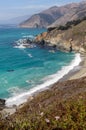 View of Big Sur coastline in California, as seen from Pacific Coast Highway. Royalty Free Stock Photo