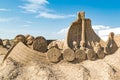 The sand sculpture exhibition held in Antalya Lara Beach. Royalty Free Stock Photo