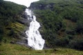 View of the big waterfall. Jotunheimen National Park. Norway