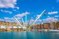 View of BIGO construction combining a giant crane and an observation deck. The Attraction is situated in Genoa, Italy Royalty Free Stock Photo