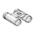 view binoculars sketch hand drawn vector Royalty Free Stock Photo