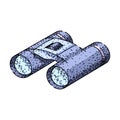 view binoculars sketch hand drawn vector Royalty Free Stock Photo