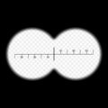 The view from the binoculars. Vector isolated. Framework for military hunting or tourism projects. Measuring scale in the center.