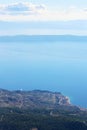 View from Biokovo mountain to Croatian islands and Adriatic sea Royalty Free Stock Photo