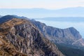 View from Biokovo mountain to Croatian islands and Adriatic sea Royalty Free Stock Photo