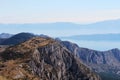 View from Biokovo mountain to Croatian islands and Adriatic sea Royalty Free Stock Photo