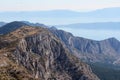 View from Biokovo mountain to Croatian islands and Adriatic sea Royalty Free Stock Photo