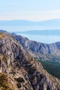 View from Biokovo mountain to Croatian islands and Adriatic sea Royalty Free Stock Photo