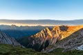 View from Bivacco Mario Rigatti in Latemar mountain group in Dolomites mountains in Italy Royalty Free Stock Photo