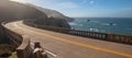View from Bixby Creek Bridge for the Pacific Coast Highway at Big Sur on the central coast of California United States Royalty Free Stock Photo