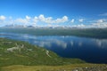 View on Bjorkliden at lake Tornetraks in Lapland Royalty Free Stock Photo