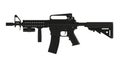 Beside view of black assult rifle AR15 model MK18 MOD1 on white background Royalty Free Stock Photo