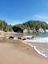 View of Black Brook Cove Beach. Cabot Trail in Cape Breton. Nova Scotia, Canada.