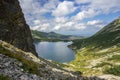 View of the Black Pond Gasienicowy in the High Tatras, Poland Royalty Free Stock Photo