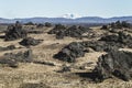 View of black sand volcanic desert on route F910 to Askja Volcano, Iceland