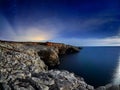 View of the Black Sea from the coast by night Royalty Free Stock Photo