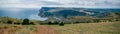 View of the Black Sea from the Crimean Mountains panorama Royalty Free Stock Photo