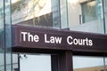 View of  Black Sign `The Law Courts` Royalty Free Stock Photo