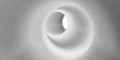 A view of black and white placed in a deep circle a spiral pattern in a pipe  A pipe with a deep vertical bottom. Perspective of Royalty Free Stock Photo