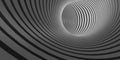 A view of black and white placed in a deep circle a spiral pattern in a pipe  A pipe with a deep vertical bottom. Perspective of Royalty Free Stock Photo