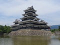 View of the black wooden Matsumoto Castle in Japan