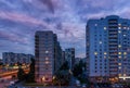 View block high-risers with window lights in sleeping quarter