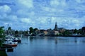 Harbour view dutch town Royalty Free Stock Photo