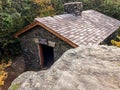 View of Blood Mountain Shelter from Lookout