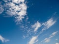 View of the blue cloudy sky directly overhead Royalty Free Stock Photo