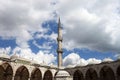 View of Blue Mosque courtyard and minaret Royalty Free Stock Photo
