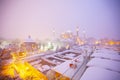 View of the Blue Mosque in the snowy winter. Istanbul, Turkey Royalty Free Stock Photo