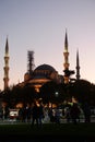 View of the Blue mosque Sultanahmet Mosque in Istanbul at night Royalty Free Stock Photo