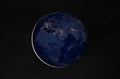 View of planet Earth at night with cities lights on Europe and Africa 3D rendering elements of this image furnished by NASA Royalty Free Stock Photo