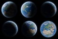 View of blue planet Earth in space collection 3D rendering elements of this image furnished by NASA Royalty Free Stock Photo