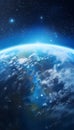 View of blue planet Earth with sun rising from space. Elements of this image furnished by NASA Royalty Free Stock Photo