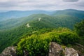 View of the Blue Ridge Mountains from Little Stony Man Cliffs, i Royalty Free Stock Photo