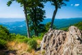 View of the Blue Ridge Mountains and Shenandoah Valley from Jewell Hollow Overlook, in Shenandoah National Park, Virginia. Royalty Free Stock Photo